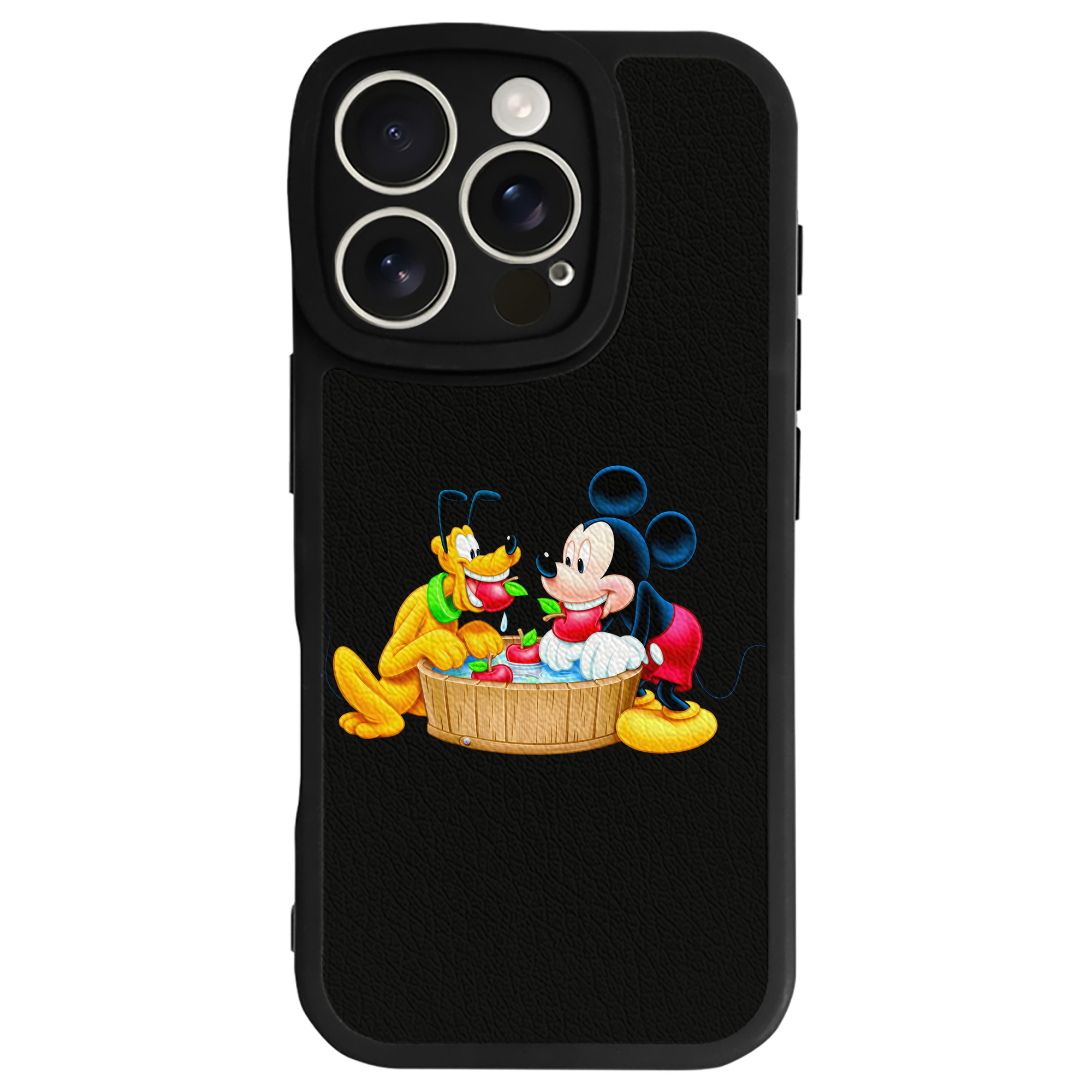 （画像用） ミッキーマウス Mickey Mouse 【iPhone 16シリーズ対応】シリコンスマホケース（レザー調） 材質：シリコン